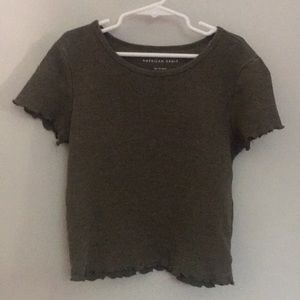 american eagle waffle edge crop top